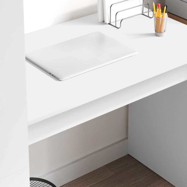 vidaXL Stôl s úložným priestorom Biela 113x54x120 cm Kompozitné drevo – Obrázok 4