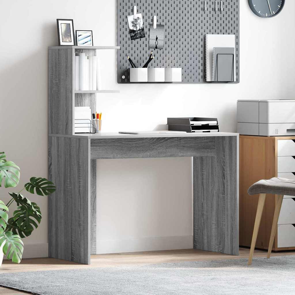 869359_1.jpg vidaXL Stôl s poličkou Sivý Sonoma 102 x 50 x 124 cm Kompozitné drevo – Obrázok 1