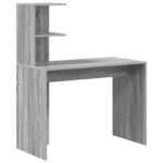 vidaXL Stôl s poličkou Sivý Sonoma 102 x 50 x 124 cm Kompozitné drevo – Obrázok 2