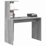 vidaXL Stôl s poličkou Sivý Sonoma 102 x 50 x 124 cm Kompozitné drevo – Obrázok 3