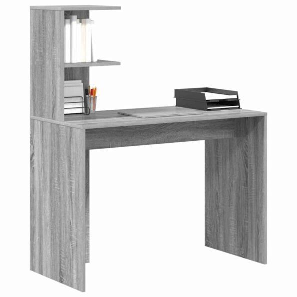 vidaXL Stôl s poličkou Sivý Sonoma 102 x 50 x 124 cm Kompozitné drevo – Obrázok 3