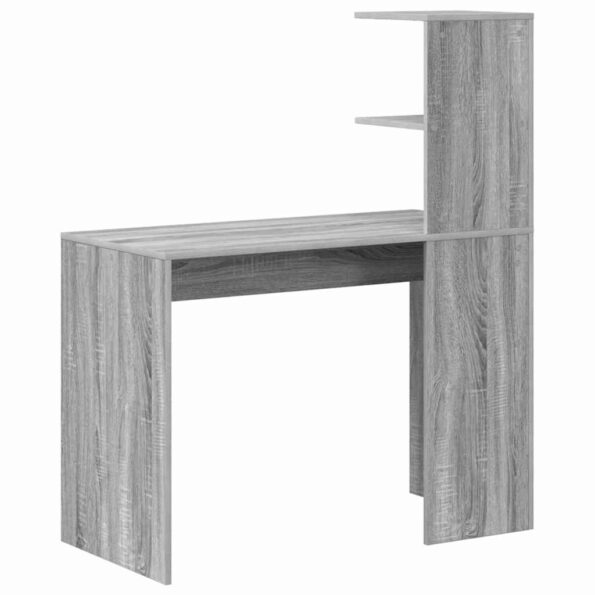vidaXL Stôl s poličkou Sivý Sonoma 102 x 50 x 124 cm Kompozitné drevo – Obrázok 7