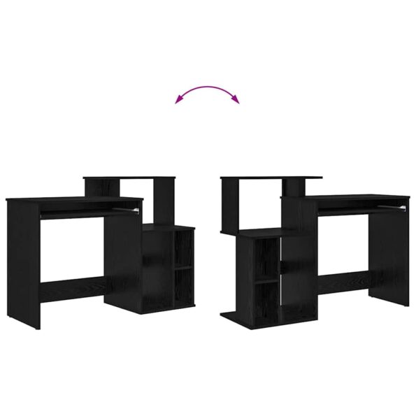 vidaXL Stôl s úložným priestorom Čierny dub 120,5x44x88,5 cm Kompozitné drevo – Obrázok 12