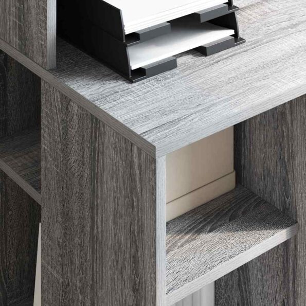 vidaXL Stôl so skladovaním Sivý Sonoma 90x48x101.5 cm Kompozitné drevo – Obrázok 4