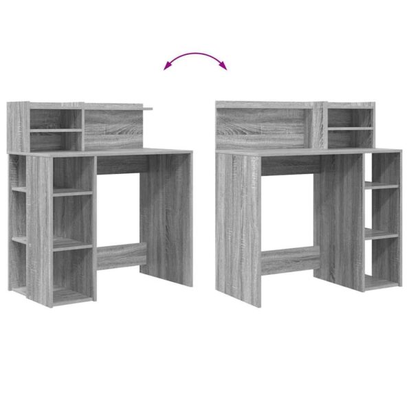 vidaXL Stôl so skladovaním Sivý Sonoma 90x48x101.5 cm Kompozitné drevo – Obrázok 9