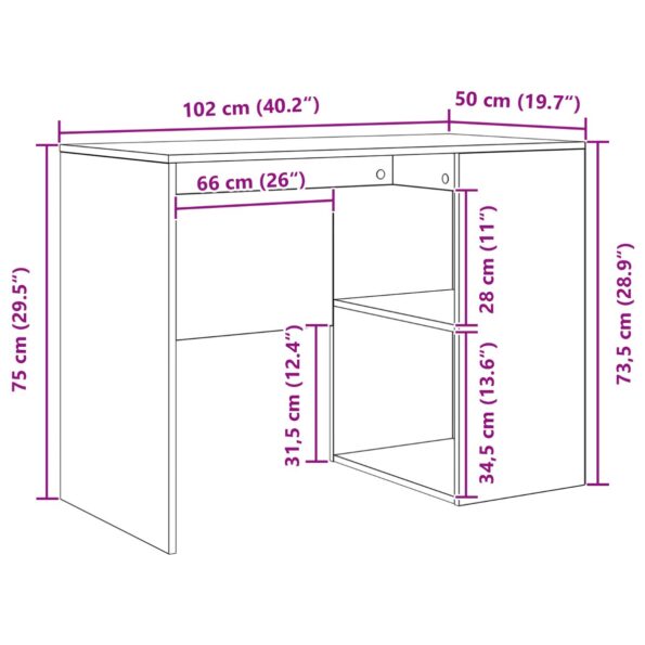 vidaXL Stôl Dymový dub Kompozitné drevo – Obrázok 9