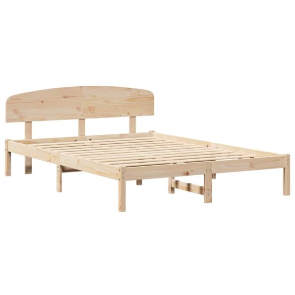 vidaXL Rám postele s čelom 160x200 cm Solid Wood Pine – Obrázok 4