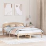 vidaXL Rám postele s čelom 150x200 cm Masívne drevo Borovica