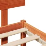 vidaXL Rám postele s čelom Voskovaná hnedá 120x200 cm z masívu – Obrázok 8