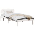 vidaXL rám postele s čelom biely 100x200 cm masívne borovicové drevo – Obrázok 2