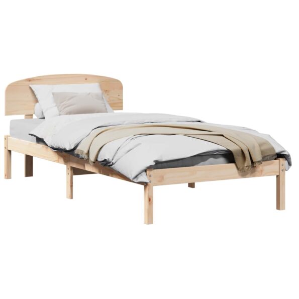 vidaXL Rám postele Prírodná 90 x 190 cm Masívne borovicové drevo – Obrázok 2