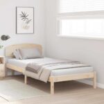 vidaXL Rám postele Prírodná 90 x 190 cm Masívne borovicové drevo – Obrázok 3