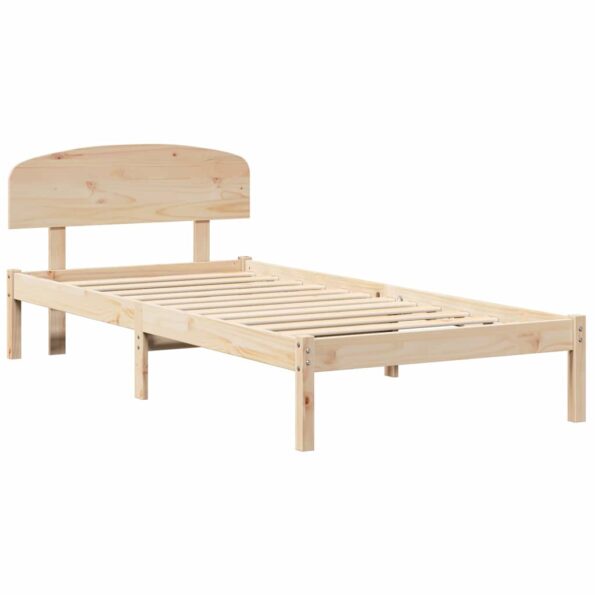 vidaXL Rám postele Prírodná 90 x 190 cm Masívne borovicové drevo – Obrázok 4
