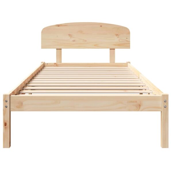 vidaXL Rám postele Prírodná 90 x 190 cm Masívne borovicové drevo – Obrázok 5