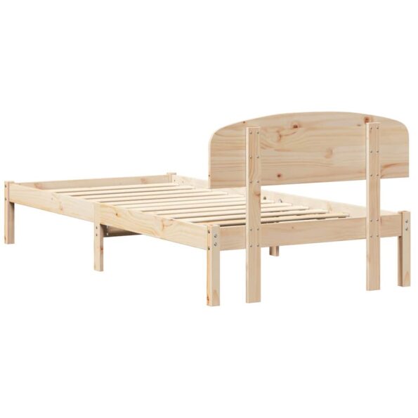 vidaXL Rám postele Prírodná 90 x 190 cm Masívne borovicové drevo – Obrázok 7