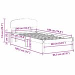 vidaXL Rám postele s čelom Hnedý 90x190 cm Masívne borovicové drevo – Obrázok 10