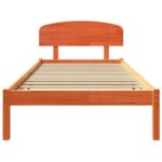 vidaXL Rám postele s čelom Hnedý 90x190 cm Masívne borovicové drevo – Obrázok 5