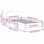 vidaXL Rám postele s hlavovým čelom 75x190 cm Masívne drevo Borovica – Obrázok 10