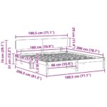 vidaXL Rám postele s čelom Voskovaná hnedá 180x200 cm Masívne borovicové drevo – Obrázok 10