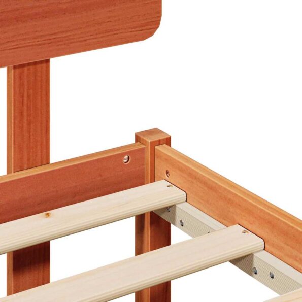 vidaXL Rám postele Voskovaná hnedá 140x190 cm Masívne borovicové drevo – Obrázok 8