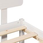 vidaXL Rám postele s čelom Biela 135x190 cm Masívne borovicové drevo – Obrázok 8