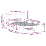 vidaXL Rám postele s čelusťou 120x190 cm Masívne borovicové drevo – Obrázok 10