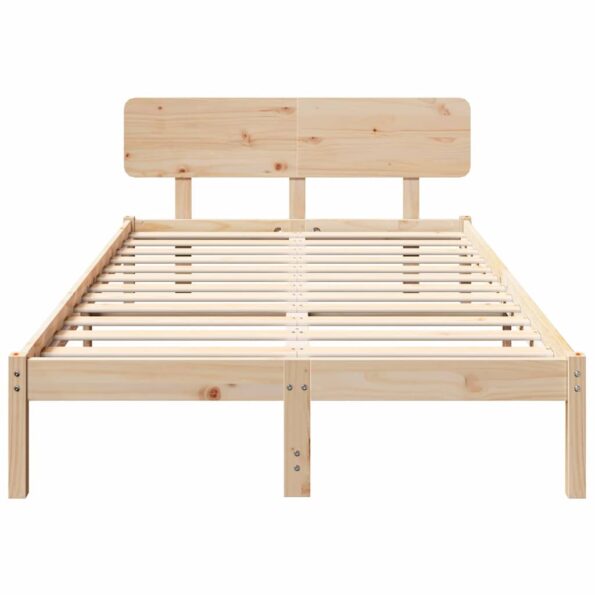 vidaXL Rám postele s čelusťou 120x190 cm Masívne borovicové drevo – Obrázok 5