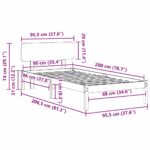 vidaXL Rám postele s čelom 90x200 cm Masívne borovicové drevo – Obrázok 11