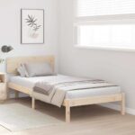 vidaXL Rám postele s čelom 90x200 cm Masívne borovicové drevo – Obrázok 3