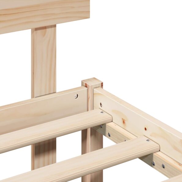 vidaXL Rám postele s čelom 200x200 cm Masívne drevo Borovica – Obrázok 9