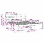 vidaXL Rám postele s čelom Voskovaná hnedá 180x200 cm Masívne borovicové drevo – Obrázok 10