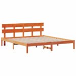 vidaXL Rám postele s čelom Voskovaná hnedá 180x200 cm Masívne borovicové drevo – Obrázok 4