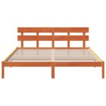 vidaXL Rám postele s čelom Voskovaná hnedá 180x200 cm Masívne borovicové drevo – Obrázok 5