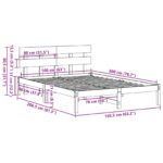 vidaXL Rám postele s čelom biely 160x200 cm masívna borovica – Obrázok 11
