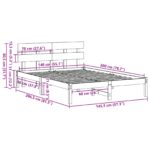 vidaXL Rám postele s čelom, biely 140x200 cm, z masívu borovice – Obrázok 11