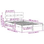 vidaXL Rám postele s čelom 120x200 cm z masívnej borovice – Obrázok 11