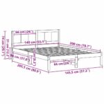 vidaXL Voskovaný hnedý posteľový rám Voskovaný hnedý – Obrázok 10