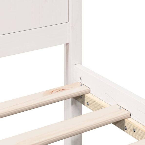 vidaXL Posteľový rám z borovicového dreva biela Biela – Obrázok 8