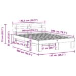 vidaXL Rám postele s čelom biely 140x200 cm z masívu borovice – Obrázok 10