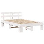 vidaXL Rám postele s čelom biely 140x190 cm z borovicového dreva – Obrázok 4