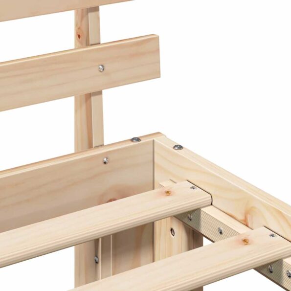 vidaXL Borovicový posteľový rám Prírodný Drevo 75 x 190 cm Posteľový rám – Obrázok 8