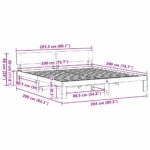 vidaXL Rám postele s čelom biely 200x200 cm masívne borovicové drevo – Obrázok 10