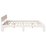 vidaXL Rám postele s čelom biely 200x200 cm masívne borovicové drevo – Obrázok 6
