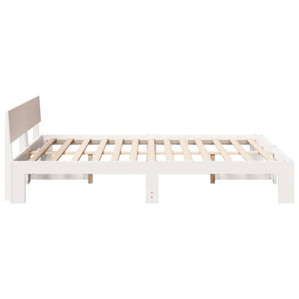 vidaXL Rám postele Biela 140 x 200 cm Masívne borovicové drevo – Obrázok 6