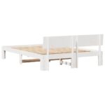 vidaXL Rám postele Biela 140 x 200 cm Masívne borovicové drevo – Obrázok 8
