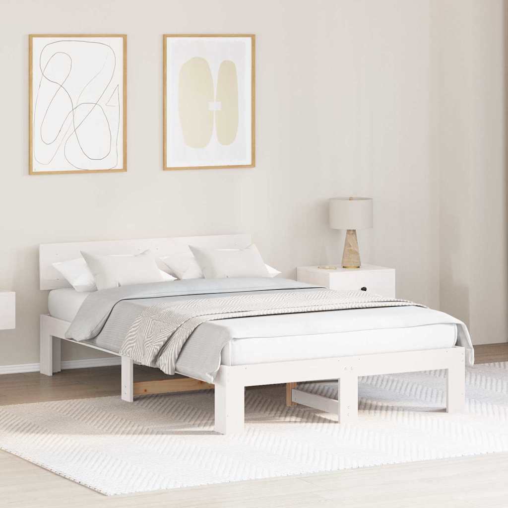 872663_1.jpg vidaXL rám postele s čelom biely 120x190 cm masívna borovica – Obrázok 1