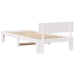 vidaXL Rám postele Biela 90 x 200 cm Masívne borovicové drevo – Obrázok 6