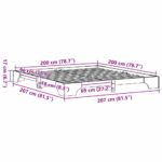 vidaXL Rám postele Biela Drevo 200 x 200 cm Pevný Biela posteľ – Obrázok 10