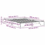 vidaXL Rám postele Biela Drevo 140 x 200 cm Odolný – Obrázok 10