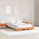 vidaXL rám postele Voskovaný hnedý Drevo 120 x 200 cm Hnedý rám postele